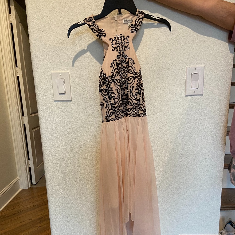 Juniors full length formal prom dress